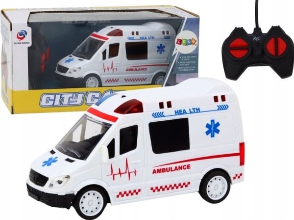 LeanToys kauko-ohjattava ambulanssi RC valot äänet valkoinen