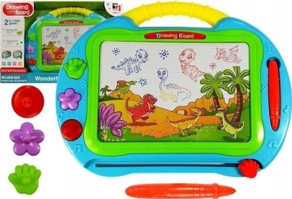 LeanToys skrapetavle turkis med stempel LEAN Toys