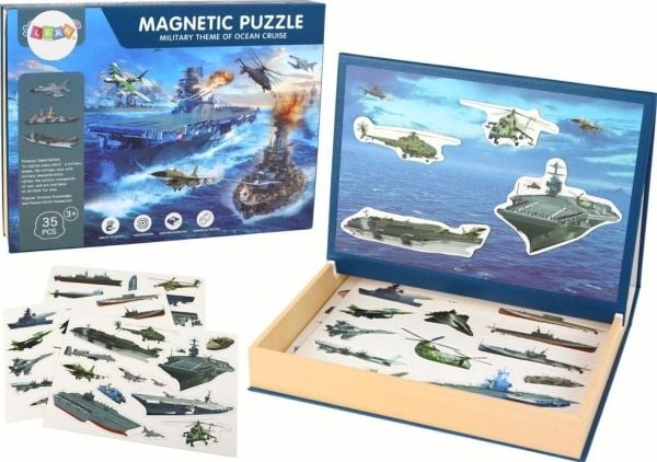 LeanToys magnetisk puslesett med skipstema