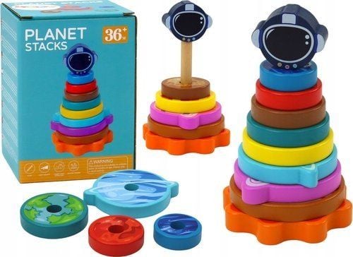 LeanToys pyramidesorterer i svart tre puslespill 10 deler