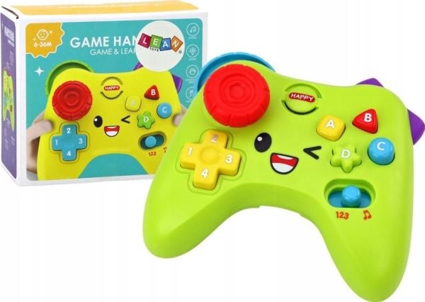 LeanToys interaktiv konsol lärande värld ljus ljud grön