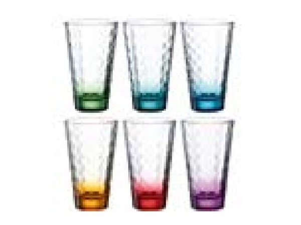 LEONARDO Optic, Assorterte farger, Glass, 6 stykker, Kjegle, 300 ml, 80 mm