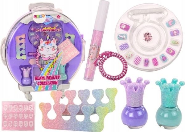 LeanToys kosmetiikka kynsien meikkikotelossa Purple 9 El.