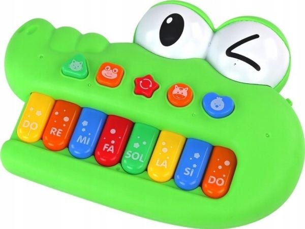 LeanToys organklokker pianoleketøy lærende musikalsk krokodille grønn med lyder og lys