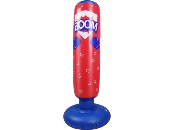 LeanToys oppblåsbar boksesekk Rød Blå 125CM