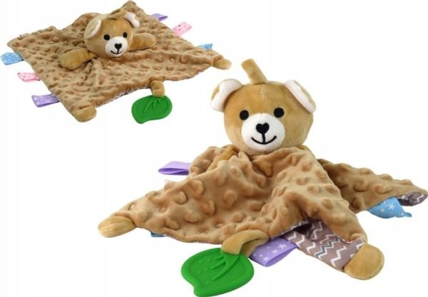 LeanToys Teddy Bear Plush Huggable Blanket Snuggle Rattle Rattle (Nallekarhu)