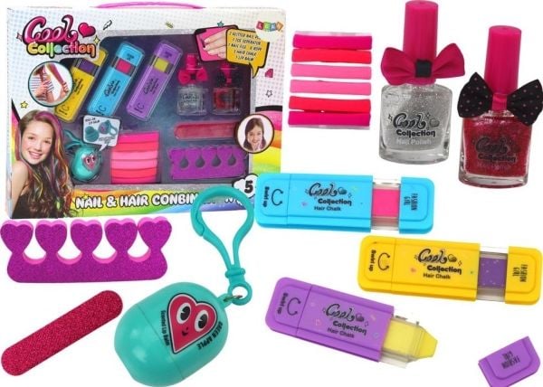 LeanToys fargesett for hår, neglemaling, leppebalsam