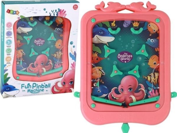 LeanToys Arcade Mini flipperi peli vaaleanpunainen