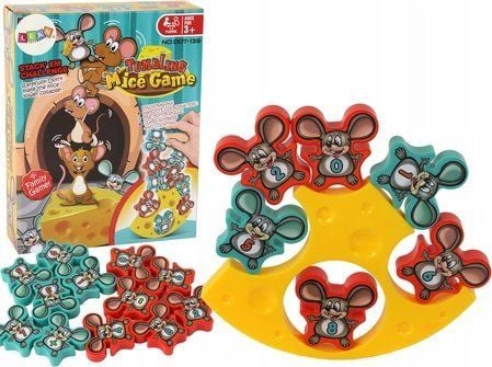 LeanToys Balancing Mouse Arcade Game Juustotorni 12 kpl Matematiikan oppitunti