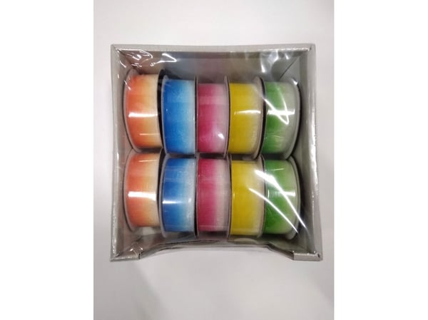 POLSIRHURT dekorbånd H017 regnbue 20 mm x2, 10 stk. miks farger