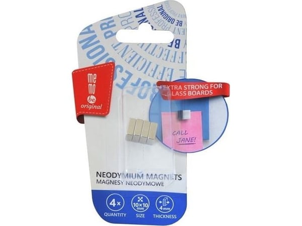 MemoBe NEODYMIUMMAGNETER FOR GLASSTAVER 1x1x0,4cm MEMOBE 4 stk.