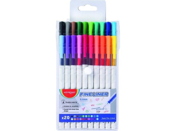 Tynn penn 0,4 mm – 20 farger