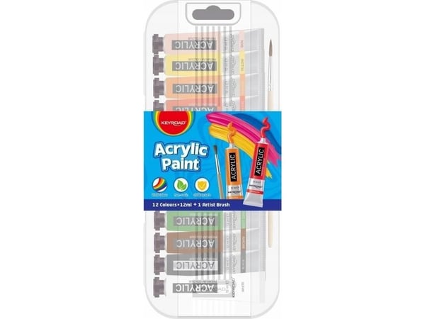 Keyroad akrylmaling KEYROAD 12x12 ml miks av farger