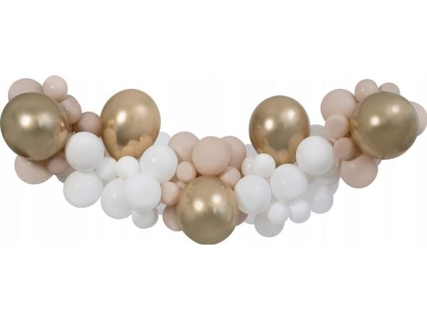 GoDan ballongirlander DIY hvit–sjampanje–latte 65 stk
