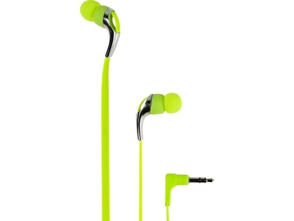 Vivanco Neon Buds, Koblet med ledninger (ikke trådløs), 15 - 22000 Hz, Musikk, Hodetelefoner, Metallisk, Gult