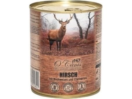O-Canis hundmat på burk - våtfoder - rådjur med bovete - 800 g