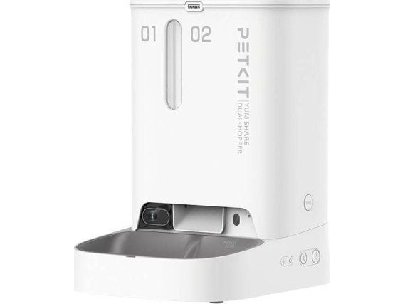 PETKIT | Fôrautomat med kamera | P591 YumShare Dual-hopper | Kapasitet 2+3 L | Hvit