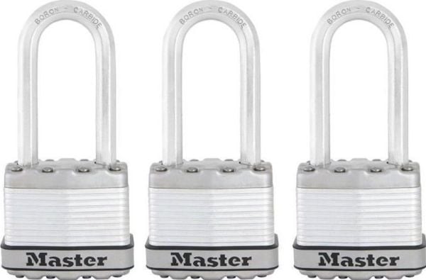 MASTER LOCK M1EURTRILH, Tradisjonell, Nøkkellås, Bruk bare én nøkkel, Gjerde, Garage, Port, Shed, Oppbevaringsskap, Verktøy boks, Workshop, Sølv, S...