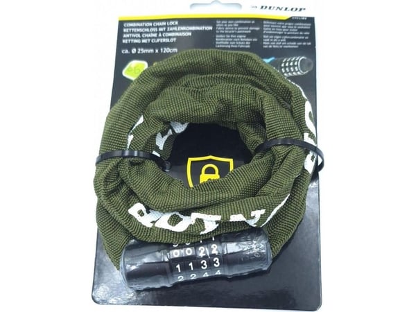Dunlop sykkellås DUNLOP kodelås-kjede DL.120 cm - khaki