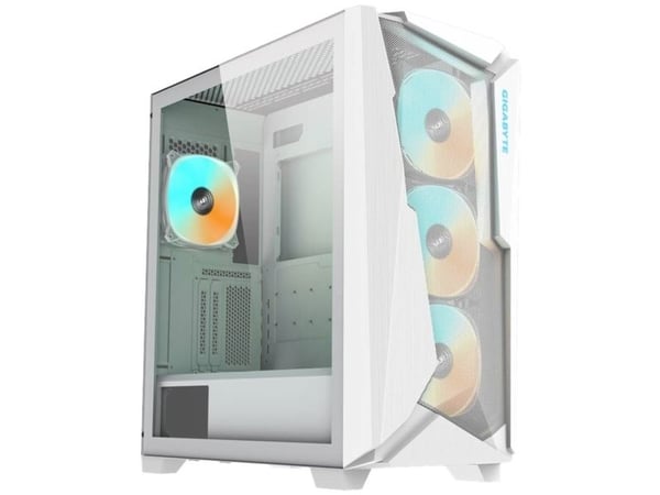 Gigabyte C301 Glass V2 - Mid tower - utvidet ATX (E-ATX) - sidepanel med vindu (herdet glass) - ingen strømforsyning (ATX) - hvit - USB/lyd
