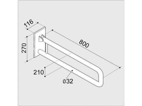 Presto Porecz ERGOPLUS hevbar 80 cm til toalett/servant, pulverlakkert, hvit