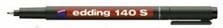 Edding 4-140003, Blå, Ekstra fin, Sort, Plast, Rund, 0,3 mm