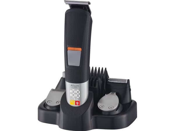 Adler hårtrimmersett 5-i-1 AD 2943 trimmer barbermaskin + ladestasjon grå