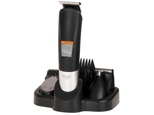 Adler hårtrimmersett 5-i-1 AD 2943 trimmer barbermaskin + ladestasjon grå