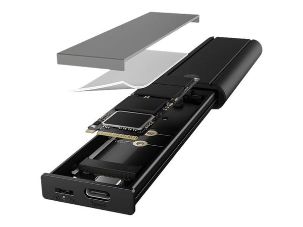 ICY BOX IB-1807MT-C31, SSD-kotelo, M.2, PCI Express, 10 Gbit/s, USB-liitettävyys, Musta