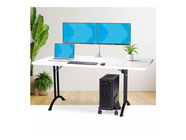 Startech Computer Tower Cart Rolling CPU Caddy w/ Wheels, Adjustable - Vogn - for personlig datamaskin - stål - svart