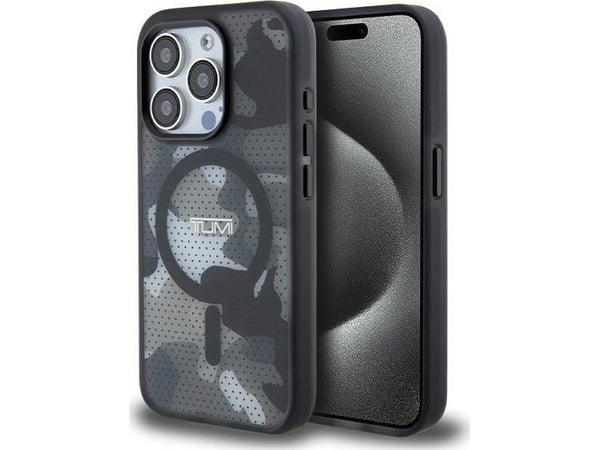 Deklas Tumi TUHMP15LTCAMK hardcase til Apple iPhone 15 Pro 6,1" frostet camo med MagSafe, svart