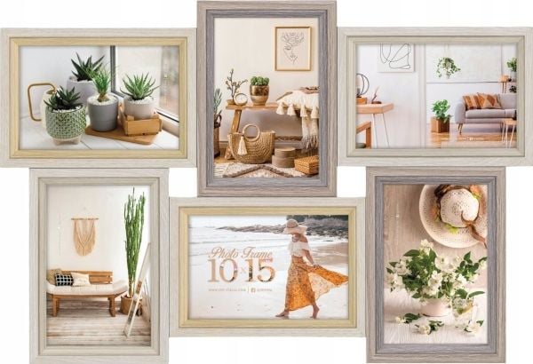 ZEP Zara 6Q, Bilderammesett, MDF, Naturlig, Bord, Vegg, 10 x 15 cm, Rektangulær