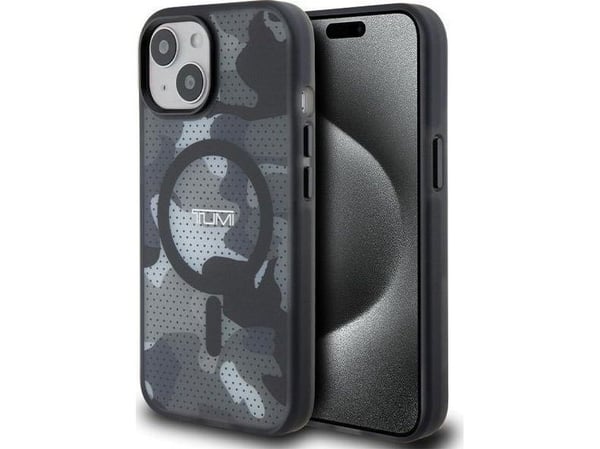Deklas Tumi TUHMP15STCAMK hardcase til Apple iPhone 15 / 14 / 13 6.1" sort Frosted Camo Print MagSafe