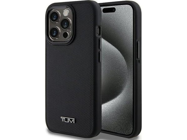 Tumi TUHMP15LRBAK iPhone 15 Pro 6.1" czarny/black hardcase Leather Balistic Pattern MagSafe