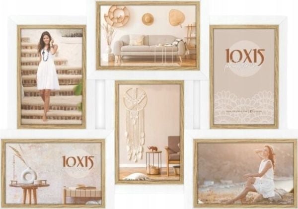 ZEP Ayas 6Q, Bilderammesett, MDF, Hvit, Vegg, 10 x 15 cm, Landskap/portrett