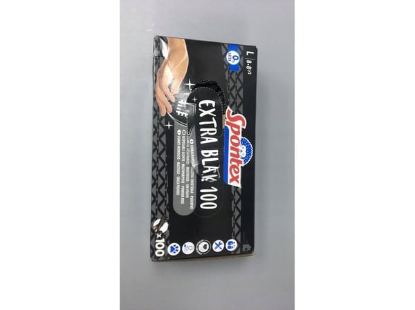 Spontex engangshansker Extra Black 100 laget av vinyl Gr. L