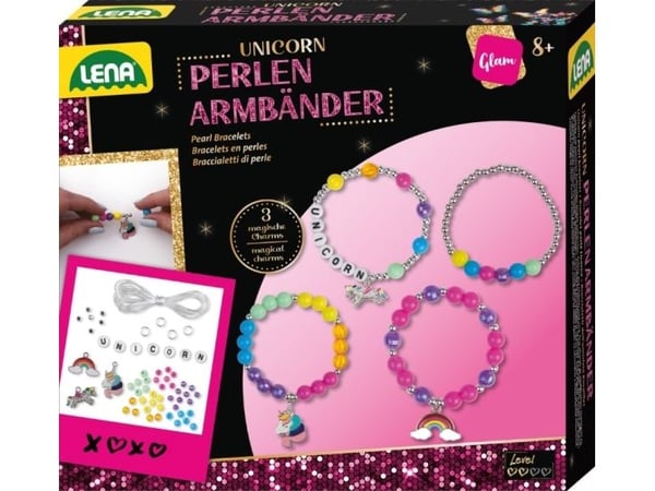 Lena 42708, Smykkesett til å lage armbånd for barn, 8 år, Flerfarget