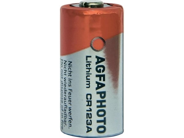AgfaPhoto CR123A, Kertakäyttöinen akku, Litium, 3 V, 1300 mAh, Harmaa, Punainen