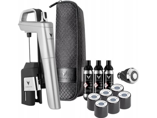 Coravin vinsystem sølv Timeless Six + 6 stk