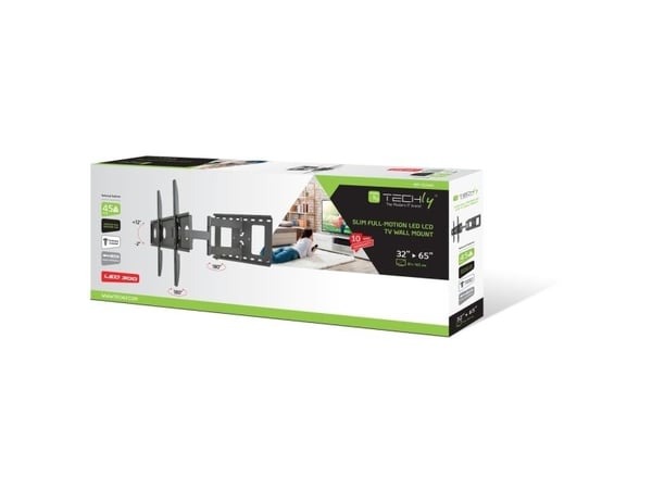 Techly ICA-PLB 148L, 165,1 cm (65"), 100 x 100 mm, 600 x 400 mm, -2 - 12°, -90 - 90°, Sort