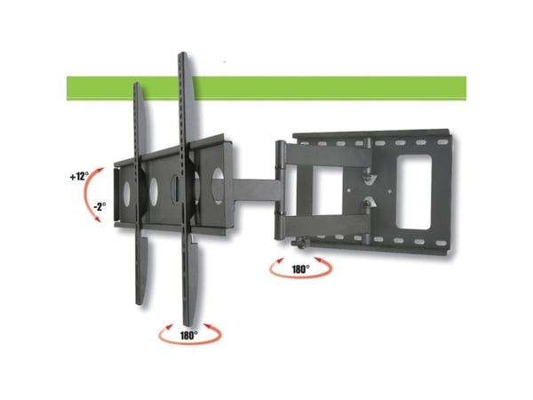 Techly ICA-PLB 148L, 165,1 cm (65"), 100 x 100 mm, 600 x 400 mm, -2 - 12°, -90 - 90°, Sort