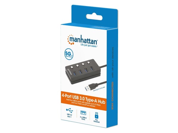Manhattan 180887, USB 3.2 Gen 1 (3.1 Gen 1) Type-A, USB 3.2 Gen 1 (3.1 Gen 1) Type-A, 5000 Mbit/s, Lajittelu, Acrylonitrilbutadienstyren, 1,5 m