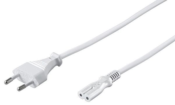 Microconnect PE030720W, 2 m, Virtapistoke tyyppi C, C7 liitin, 250 V, 2.5 A