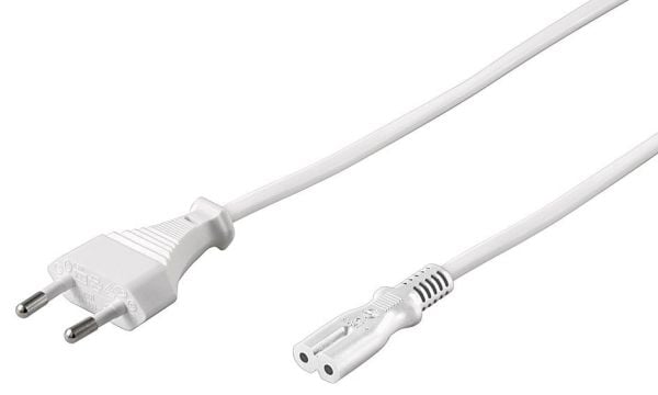 Microconnect PE030705W, 0,5 m, Virtapistoke tyyppi C, C7 liitin, 250 V, 2.5 A