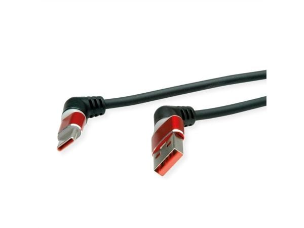 ROLINE 11.02.8346, 2 m, USB C, USB A, USB 2.0, 0,48 Gbit/s, musta, punainen