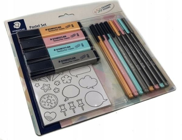 Staedtler 61 SBK, Pastellblyant, Grå, Mynte, Oransje, Rosa, Rosa, 12 stykker