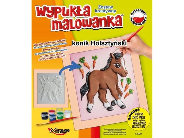 Mirage oppblåsbar malebok Konik hest fra Holsztyn