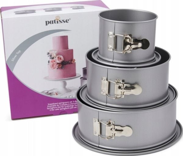 Patisse – sett med 3 høye kakeformer SILVER-TOP
