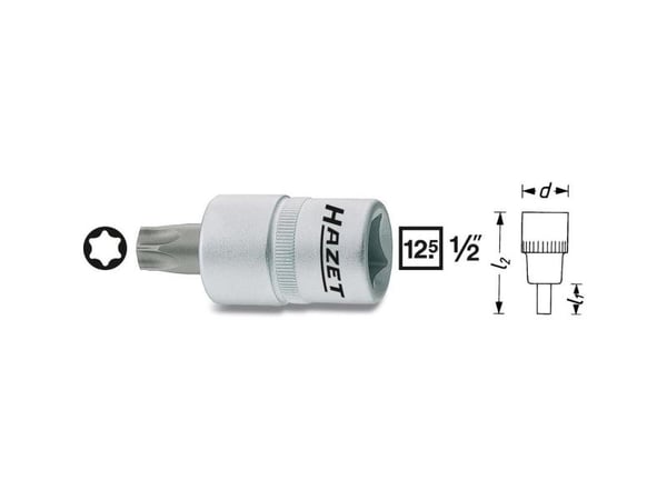 HAZET 992-T50, Stikkontakt, 1/2", Metrisk, 1 hoder, T50, 2,3 cm