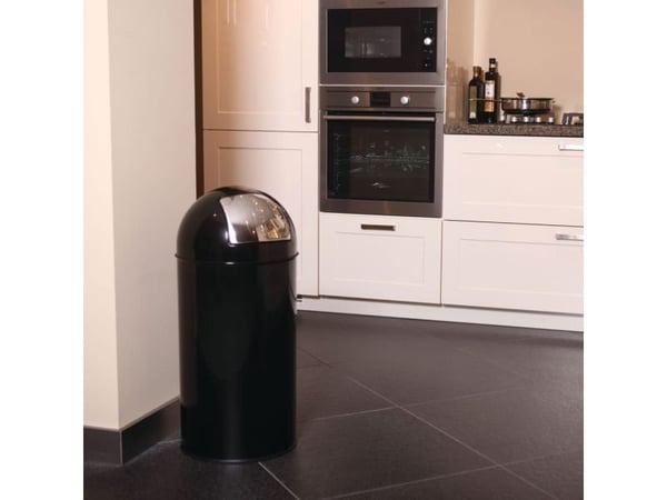 Affaldsspand, EKO, sort, metal, 40 l, inderspand i metal, med push låg